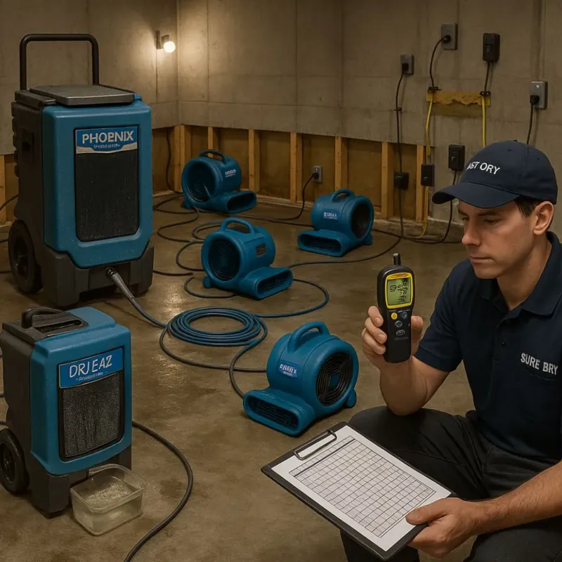 Structural Drying and Dehumidification process in Sylvan Beach, NY